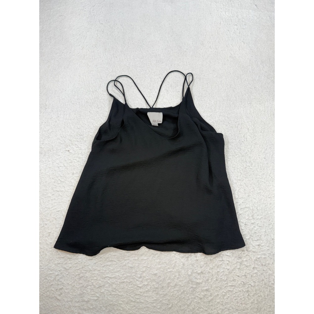 Chloe Oliver Black Strappy Crisscross Back Camisole Tank Top Large